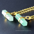 gold chain fashion natural stone pendant necklace wholesale gemstone jewelry